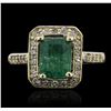 Image 1 : 14KT Yellow Gold 2.07ct Emerald and Diamond Ring