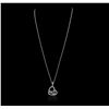 Image 2 : 14KT White Gold 0.49ctw Diamond Pendant With Chain