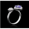 Image 3 : 14KT White Gold 1.28ct Tanzanite and Diamond Ring