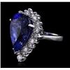 Image 2 : 14KT White Gold GIA Certified 20.06ct Tanzanite and Diamond Ring
