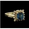 Image 2 : 14KT Yellow Gold 2.35ctw Topaz and Diamond Ring