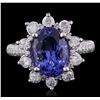 Image 1 : 14KT White Gold 3.69ct Tanzanite and Diamond Ring