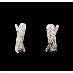 14KT Two-Tone Gold 0.50ctw Diamond Earrings