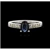 Image 1 : 14KT White Gold 1.00ct Sapphire and Diamond Ring