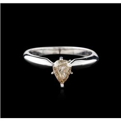 14KT White Gold 0.76ct Pear Cut Fancy Brown Diamond Solitaire Ring