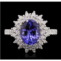 14KT White and Yellow Gold 2.83ct Tanzanite and Diamond Ring