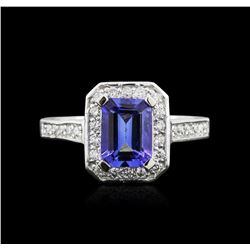 14KT White Gold 1.69ct Tanzanite and Diamond Ring