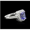 Image 2 : 14KT White Gold 1.69ct Tanzanite and Diamond Ring