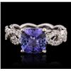 Image 1 : 18KT White Gold 2.98ct Tanzanite and Diamond Ring