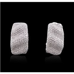 18KT White Gold 1.09ctw Diamond Earrings