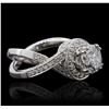 Image 2 : 18KT White Gold 3.17ctw EGL USA Certified Diamond Ring