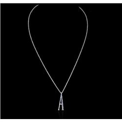 14KT White Gold 0.13ctw Sapphire Pendant With Chain