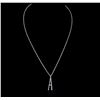 Image 1 : 14KT White Gold 0.13ctw Sapphire Pendant With Chain