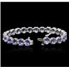 Image 3 : 14KT White Gold 15.84ctw Tanzanite and Diamond Bracelet