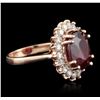 Image 2 : 14KT Rose Gold 7.94ct Ruby and Diamond Ring