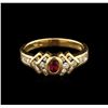 Image 1 : 0.15ct Ruby and Diamond Ring - 14KT Yellow gold