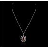 Image 1 : 14KT Two-Tone Gold 6.97ct Citrine and Diamond Pendant with Chain