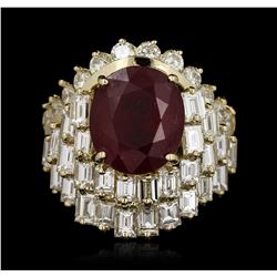 14KT Yellow Gold 6.78ct Ruby and Diamond Ring