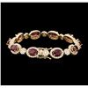 Image 2 : 14KT Yellow Gold 8.90ctw Ruby and Diamond Bracelet