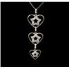 Image 1 : 18KT Two-Tone Gold 0.25ctw Diamond Pendant With Chain