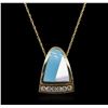 Image 1 : 14KT Yellow Gold 0.18ct Diamond Pendant