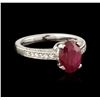 Image 2 : 14KT White Gold 2.25ct Ruby and Diamond Ring