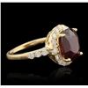 Image 2 : 14KT Yellow Gold 5.09ct Ruby and Diamond Ring