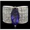 Image 1 : 18KT White Gold 3.25ct Tanzanite and Diamond Ring