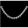 Image 2 : 14KT White Gold 9.86ctw Diamond Necklace
