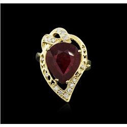 14KT Yellow Gold 7.88ct Ruby and Diamond Ring