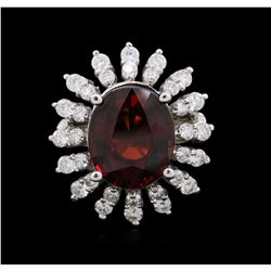 14KT White Gold 5.66ct Garnet and Diamond Ring