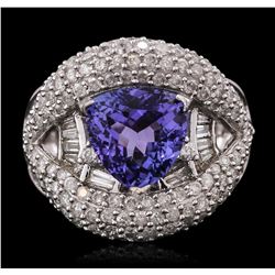 14KT White Gold 2.94ct Tanzanite and Diamond Ring