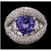 Image 1 : 14KT White Gold 2.94ct Tanzanite and Diamond Ring