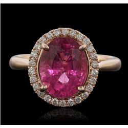 14KT Rose Gold 2.95ct Tourmaline and Diamond Ring