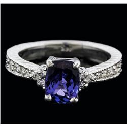 14KT White Gold 1.58ct Tanzanite and Diamond Ring