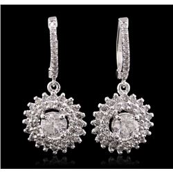 14KT White Gold 2.06ctw Diamond Earrings