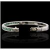 Image 3 : 14KT White Gold 2.10ctw Emerald Bangle
