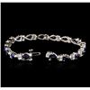 Image 3 : 14KT White Gold 8.82ctw Sapphire and Diamond Bracelet