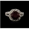 Image 1 : 14KT White Gold 4.05ct Ruby and Diamond Ring