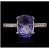 Image 1 : 14KT White Gold Tanzanite and Diamond Ring
