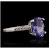 Image 2 : 14KT White Gold Tanzanite and Diamond Ring