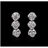 Image 1 : 14KT White Gold 1.27ctw Diamond Earrings