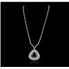 Image 2 : 18KT White Gold 24.23ct Tanzanite and Diamond Necklace
