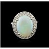 Image 1 : 14KT White Gold 10.29ct Opal and Diamond Ring