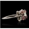 Image 2 : 14KT White Gold 0.35ct Pink Sapphire and Diamond Ring