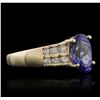 Image 2 : 14KT Yellow Gold 2.20ct Tanzanite and Diamond Ring