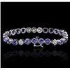 Image 2 : 14KT White Gold 9.20ctw Tanzanite and Diamond Bracelet