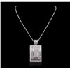 Image 2 : 14KT White Gold 7.18ctw Diamond Pendant With Chain