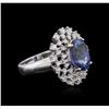 Image 2 : 18KT White Gold 3.53ct Tanzanite and Diamond Ring
