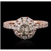 Image 1 : 14KT Rose Gold 1.74ctw Diamond Ring